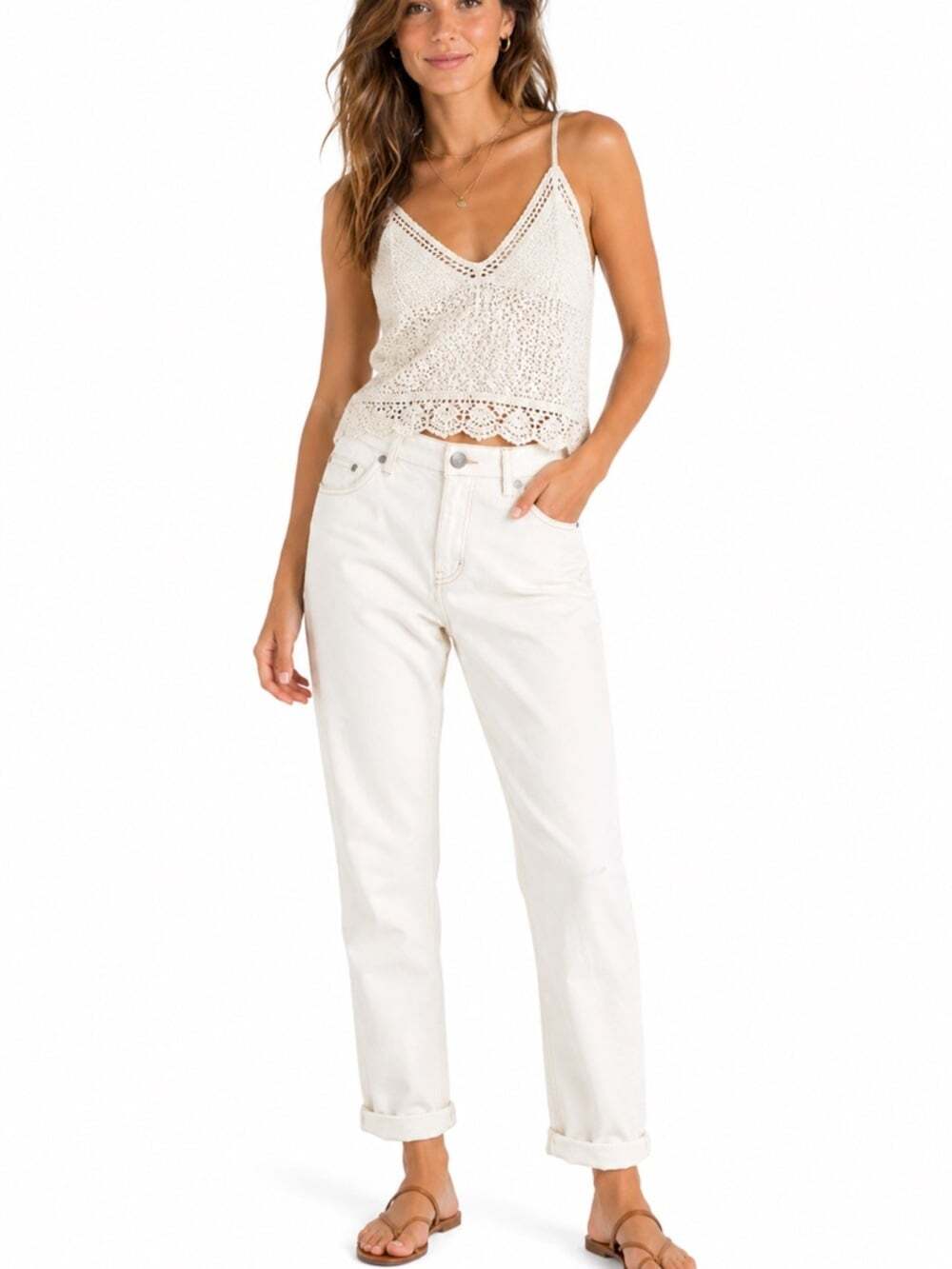 Calvin Klein White Rolled Cropped Rolled Skinny Ankle Denim Jeans Size 4